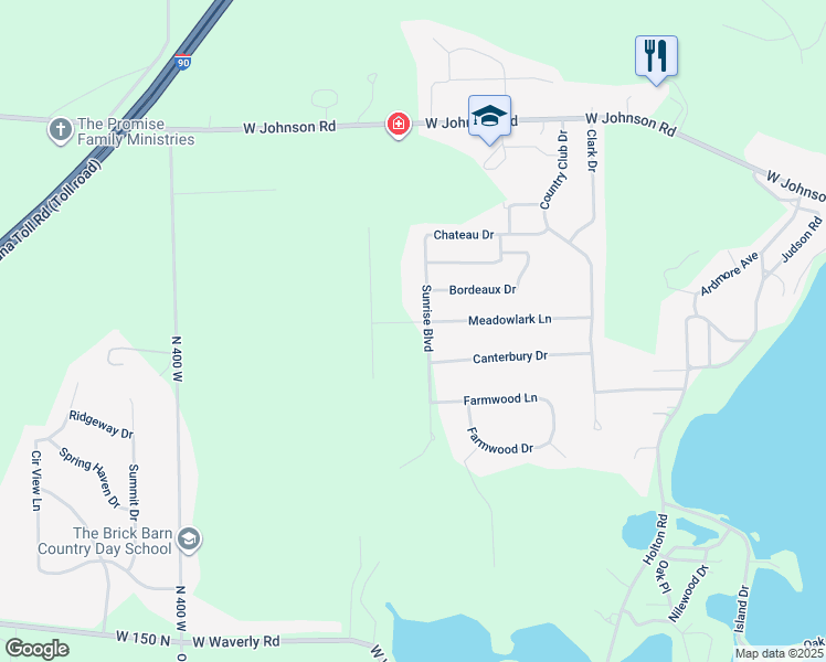 map of restaurants, bars, coffee shops, grocery stores, and more near 392-398 Sunrise Blvd in La Porte