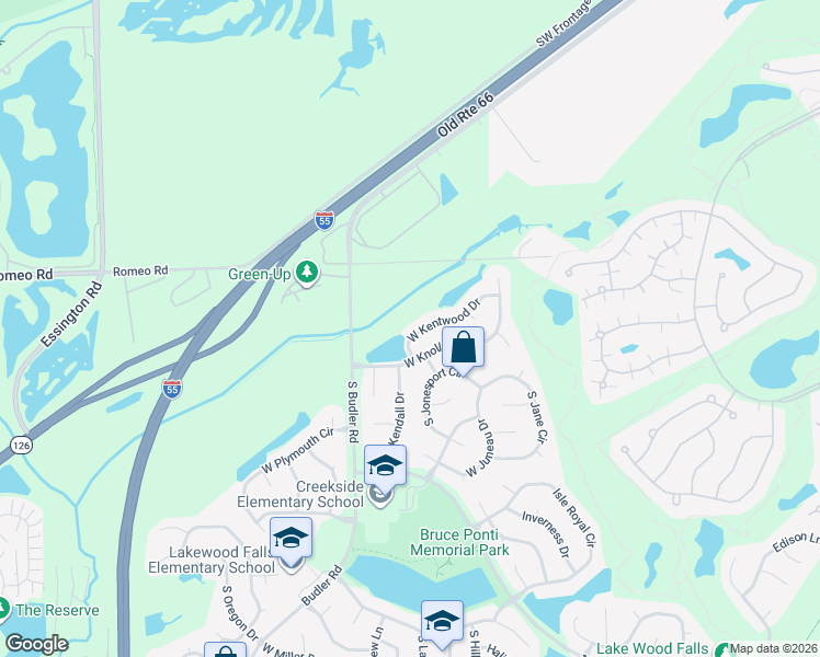map of restaurants, bars, coffee shops, grocery stores, and more near 21854 West Kentwood Drive in Plainfield