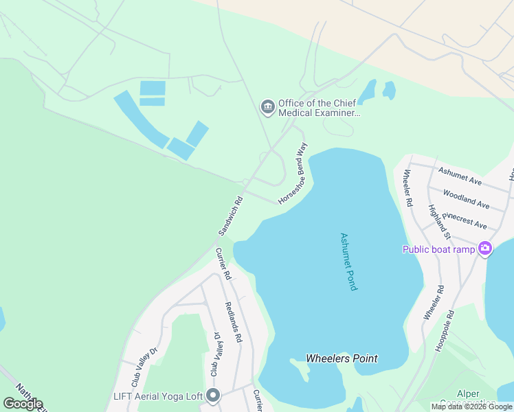 map of restaurants, bars, coffee shops, grocery stores, and more near 14 Horseshoe Bend Way in Mashpee