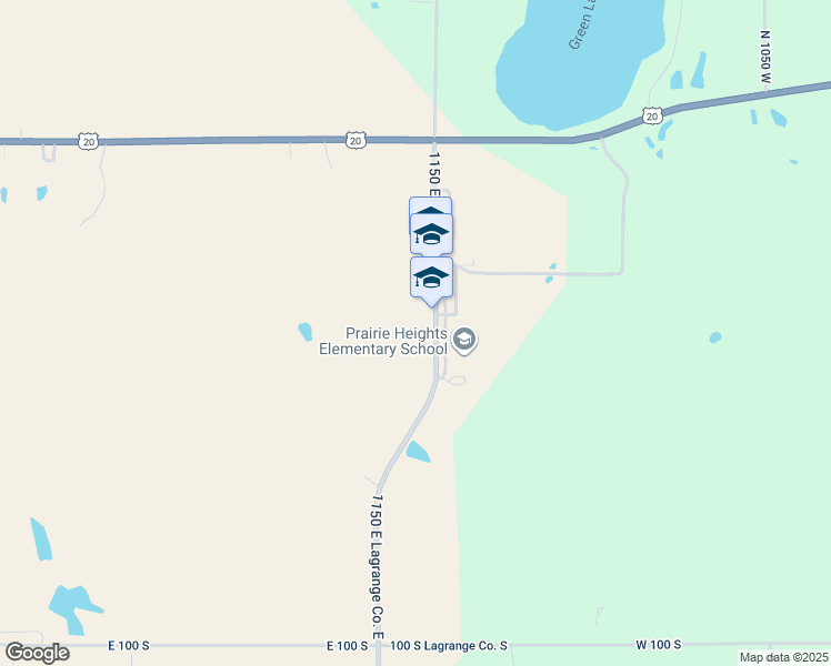 map of restaurants, bars, coffee shops, grocery stores, and more near 370 South 1150 East in LaGrange