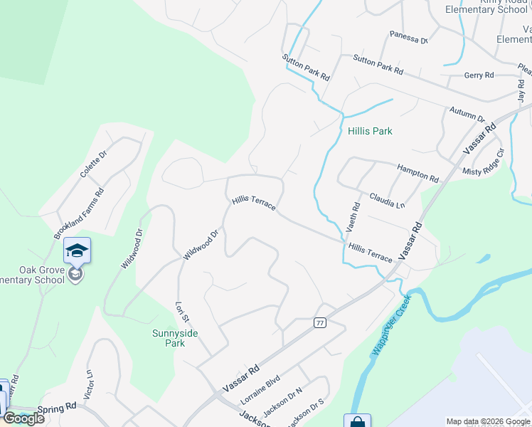 map of restaurants, bars, coffee shops, grocery stores, and more near 1 Scofield Heights in Poughkeepsie