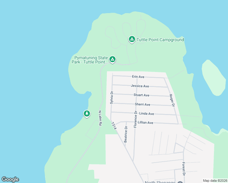 map of restaurants, bars, coffee shops, grocery stores, and more near 12788 Sylvia Drive in Linesville