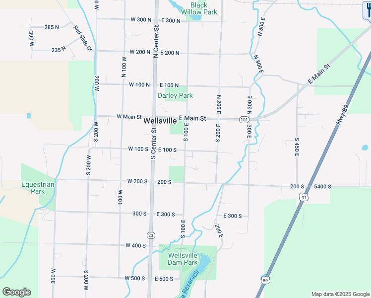 map of restaurants, bars, coffee shops, grocery stores, and more near 94 North 100 East in Wellsville