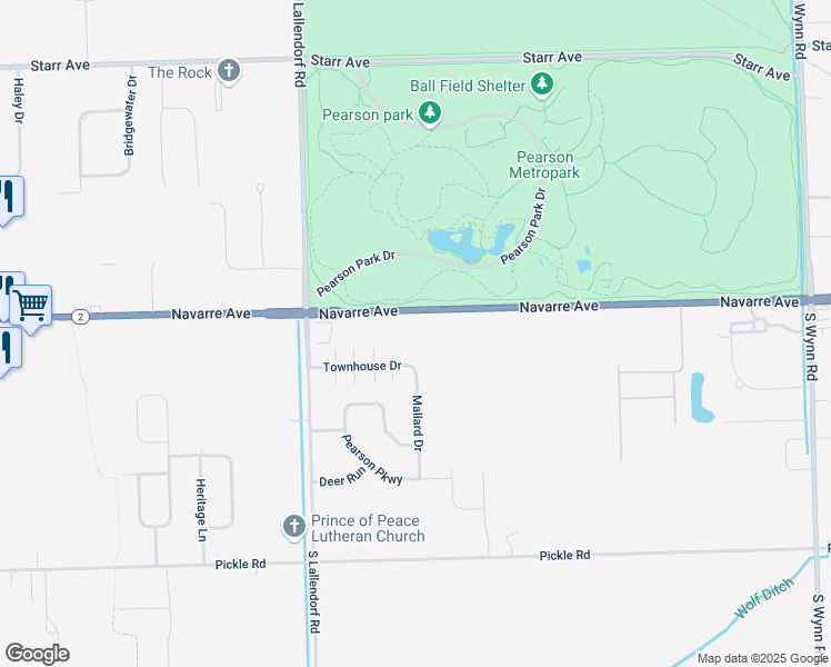 map of restaurants, bars, coffee shops, grocery stores, and more near 4350 Navarre Avenue in Oregon