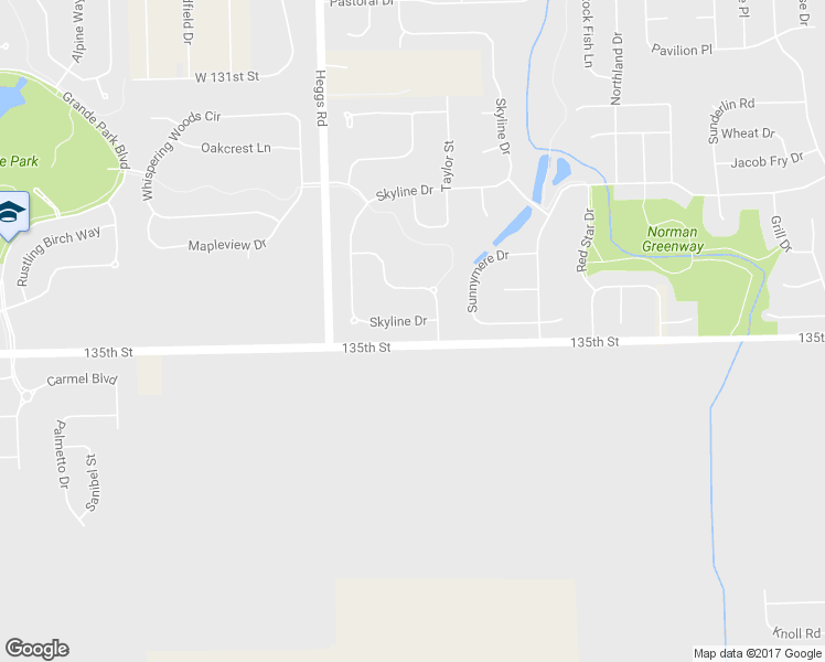 map of restaurants, bars, coffee shops, grocery stores, and more near 13456 Skyline Drive in Plainfield