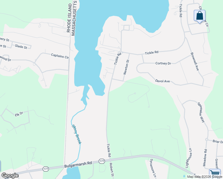 map of restaurants, bars, coffee shops, grocery stores, and more near 286 Tickle Road in Westport