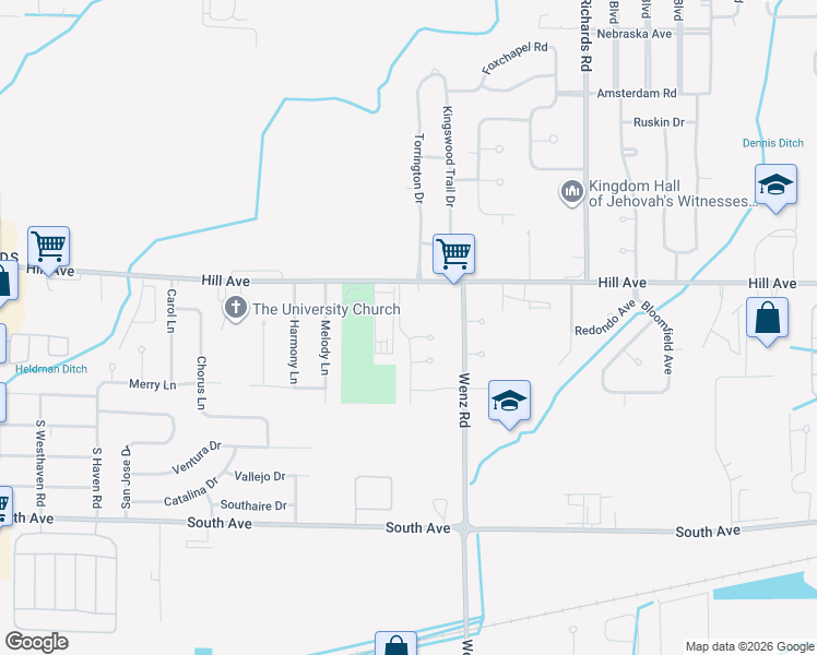 map of restaurants, bars, coffee shops, grocery stores, and more near 103 Arklow Dr in Toledo