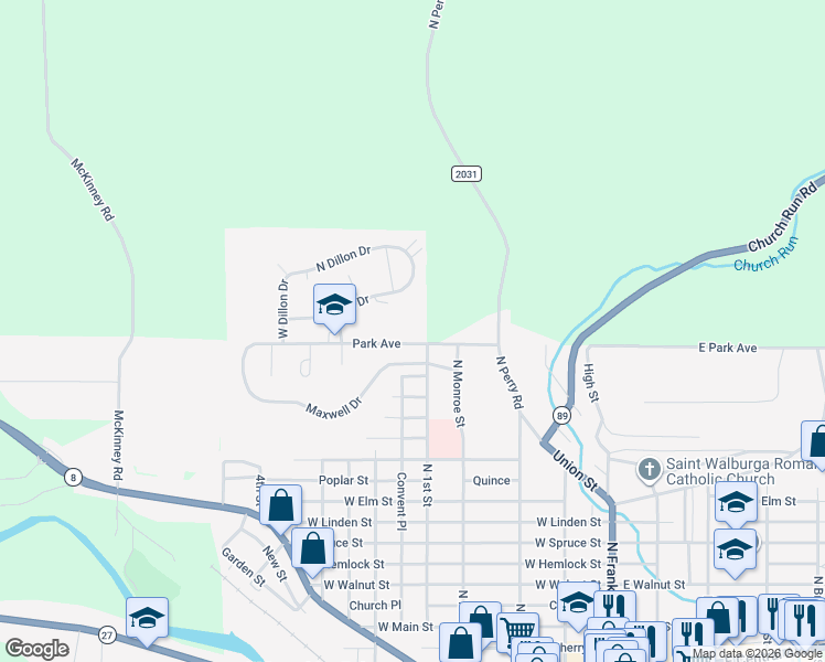 map of restaurants, bars, coffee shops, grocery stores, and more near 516 Park Avenue in Titusville