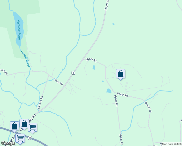 map of restaurants, bars, coffee shops, grocery stores, and more near 327 Hynes Road in Poughquag