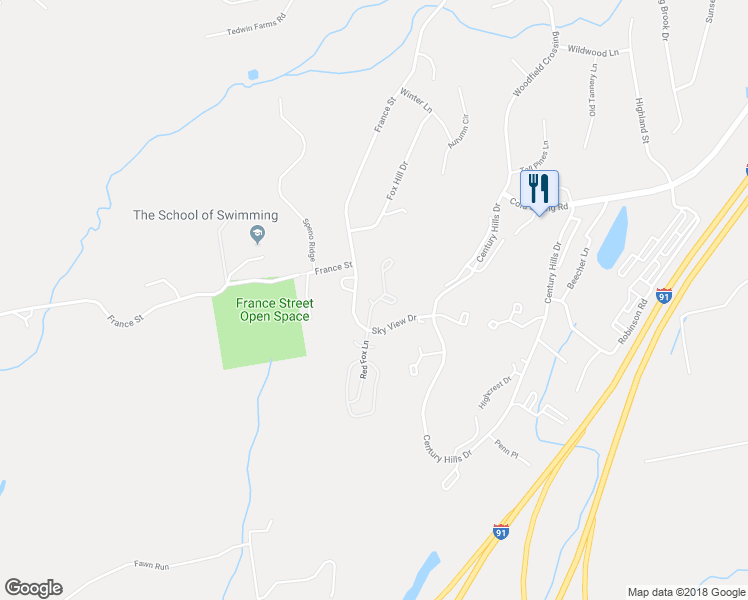 map of restaurants, bars, coffee shops, grocery stores, and more near 29 Gray Fox Lane in Rocky Hill