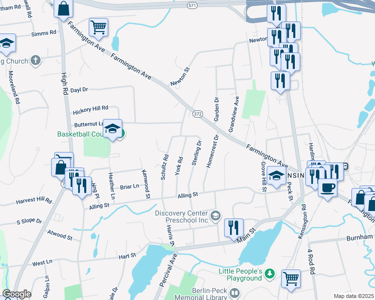 map of restaurants, bars, coffee shops, grocery stores, and more near 29 York Rd in Berlin