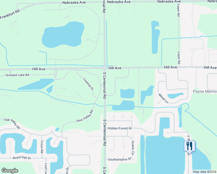 map of restaurants, bars, coffee shops, grocery stores, and more near 111 S Centennial Rd in Holland