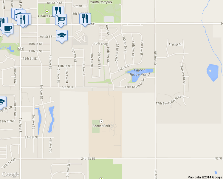 map of restaurants, bars, coffee shops, grocery stores, and more near 1026 15th St SE in Altoona