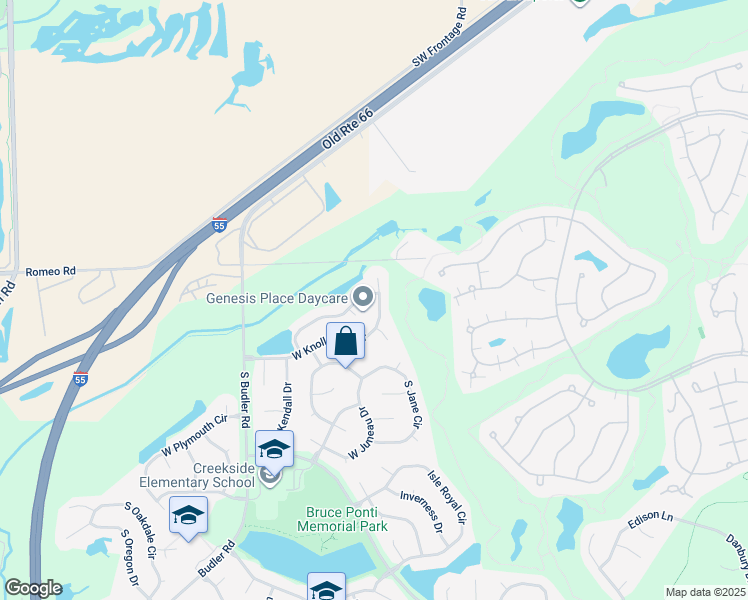 map of restaurants, bars, coffee shops, grocery stores, and more near 21747 W Kentwood Dr in Plainfield
