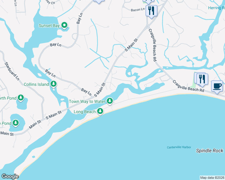 map of restaurants, bars, coffee shops, grocery stores, and more near 23 Hayward Road in Barnstable