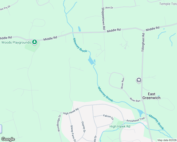 map of restaurants, bars, coffee shops, grocery stores, and more near 5 Sparrow Lane in East Greenwich