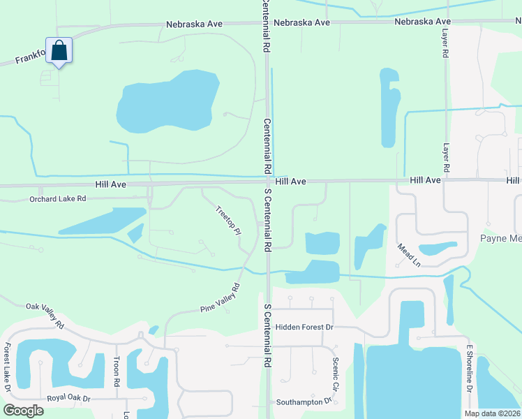 map of restaurants, bars, coffee shops, grocery stores, and more near 27 South Centennial Road in Holland