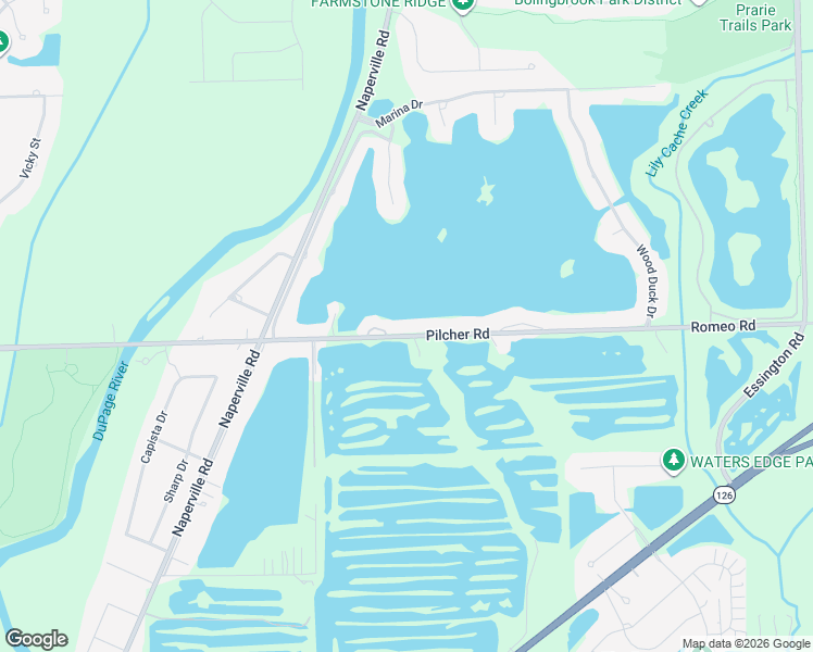 map of restaurants, bars, coffee shops, grocery stores, and more near 23042 Pilcher Road in Plainfield