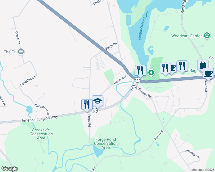 map of restaurants, bars, coffee shops, grocery stores, and more near 47 Union Avenue in Westport
