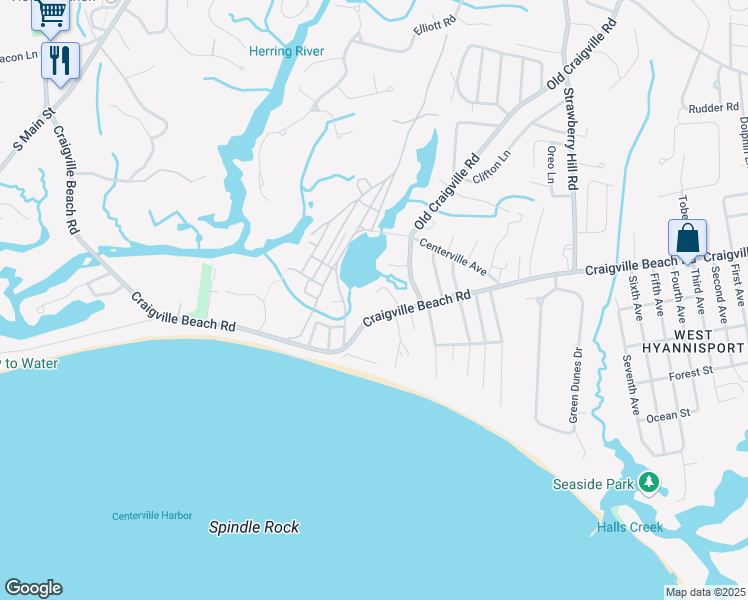 map of restaurants, bars, coffee shops, grocery stores, and more near 29 Marie Avenue in Barnstable