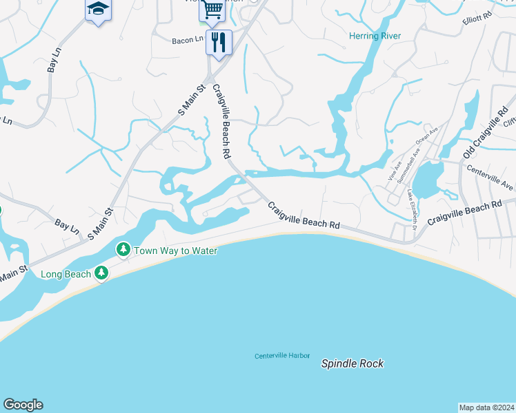 map of restaurants, bars, coffee shops, grocery stores, and more near 146 Short Beach Road in Barnstable