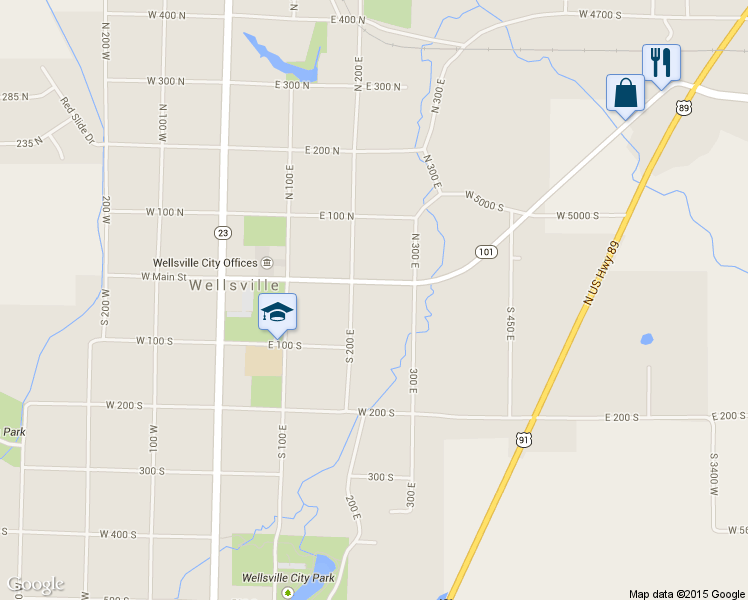 map of restaurants, bars, coffee shops, grocery stores, and more near 242 East Main Street in Wellsville