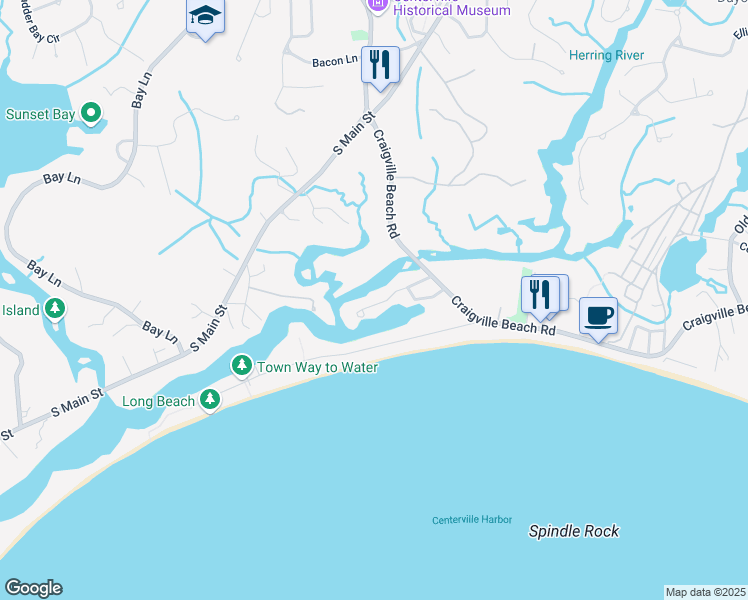 map of restaurants, bars, coffee shops, grocery stores, and more near 86 Short Beach Road in Barnstable