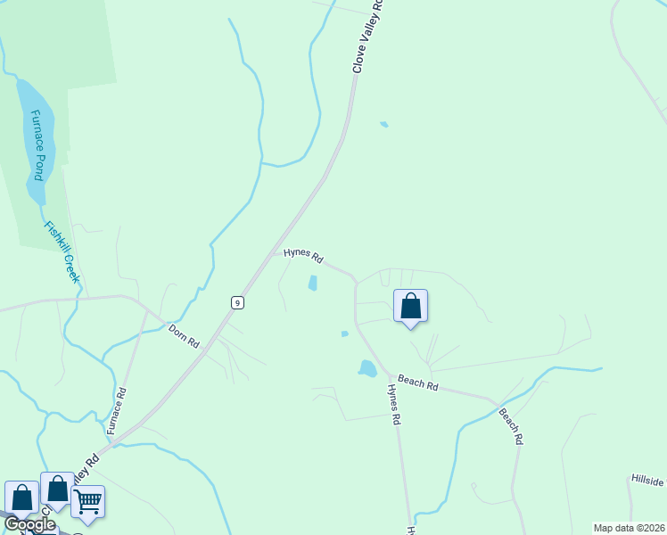 map of restaurants, bars, coffee shops, grocery stores, and more near 327 Hynes Road in Poughquag