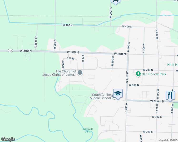 map of restaurants, bars, coffee shops, grocery stores, and more near 637 West 150 North in Hyrum