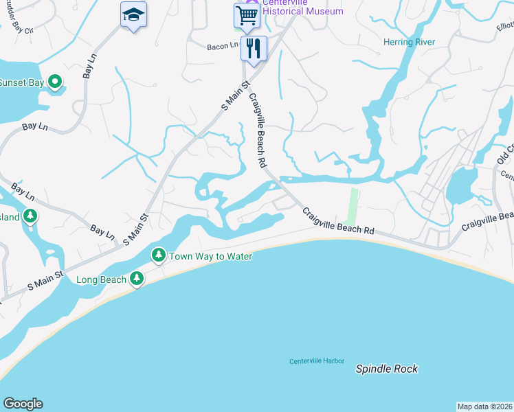 map of restaurants, bars, coffee shops, grocery stores, and more near 56 Short Beach Road in Barnstable