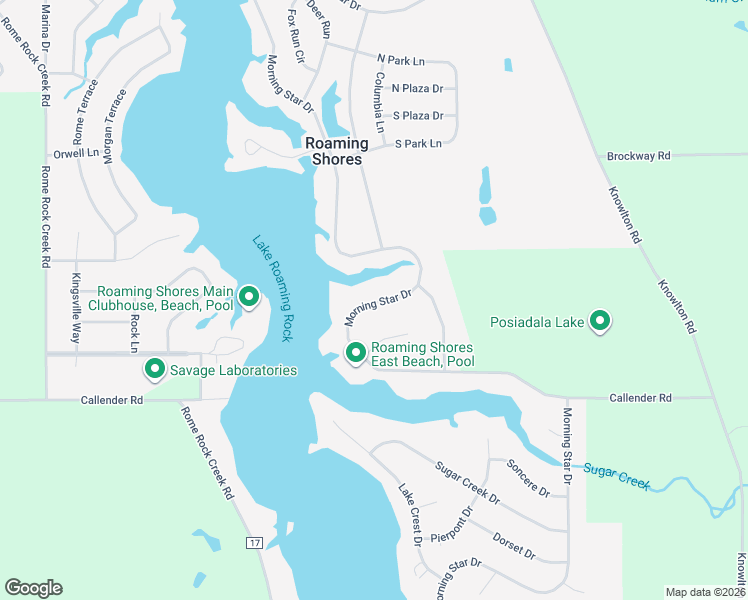 map of restaurants, bars, coffee shops, grocery stores, and more near 1858 Morning Star Drive in Roaming Shores