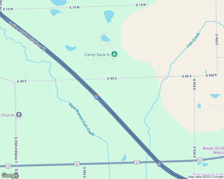 map of restaurants, bars, coffee shops, grocery stores, and more near 8749 East 40 South in Angola