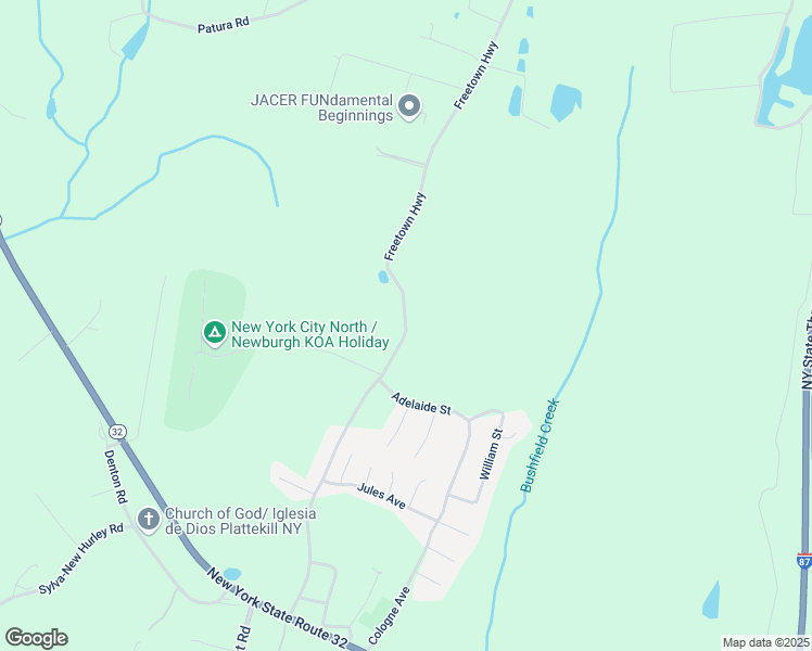 map of restaurants, bars, coffee shops, grocery stores, and more near 150 Freetown Highway in Wallkill