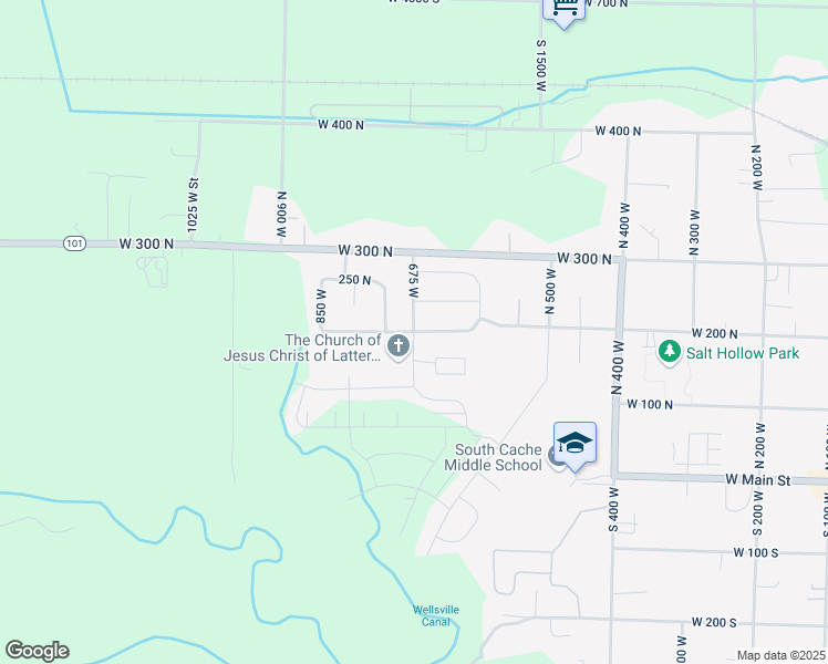 map of restaurants, bars, coffee shops, grocery stores, and more near West 150 North in Hyrum