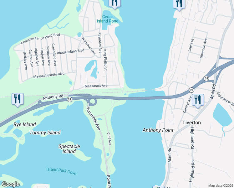map of restaurants, bars, coffee shops, grocery stores, and more near 190 Statue Way in Portsmouth