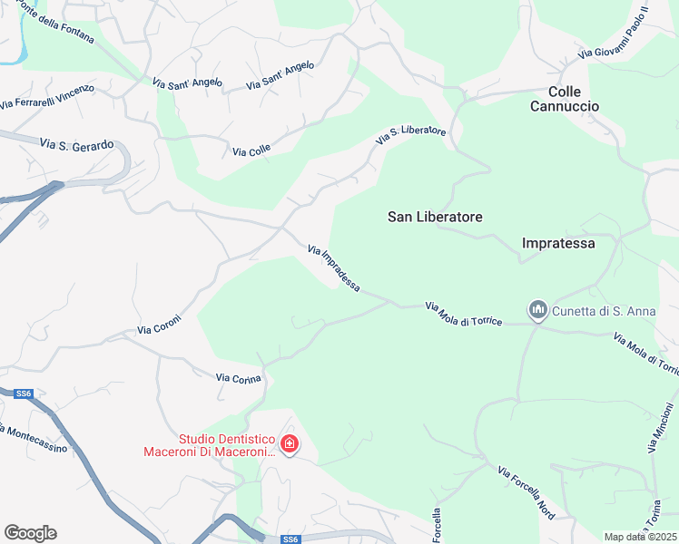 map of restaurants, bars, coffee shops, grocery stores, and more near 12 Via Impradessa in Frosinone