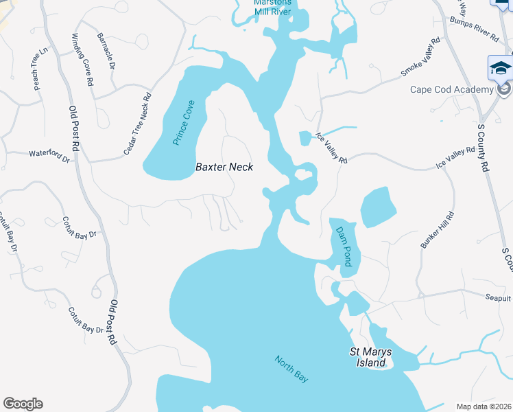map of restaurants, bars, coffee shops, grocery stores, and more near 355 Baxter Neck Road in Barnstable