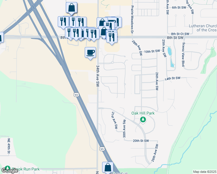 map of restaurants, bars, coffee shops, grocery stores, and more near Silverleaf Lane in Altoona