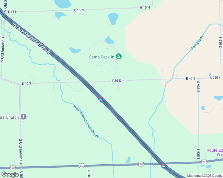 map of restaurants, bars, coffee shops, grocery stores, and more near 8749 East 40 South in Angola