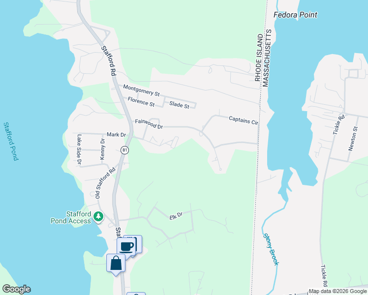 map of restaurants, bars, coffee shops, grocery stores, and more near 700-730 Windwood Drive in Tiverton