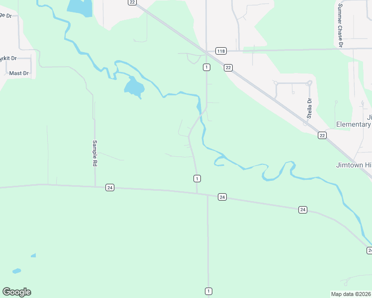 map of restaurants, bars, coffee shops, grocery stores, and more near 58924-58972 County Road 1 in Elkhart