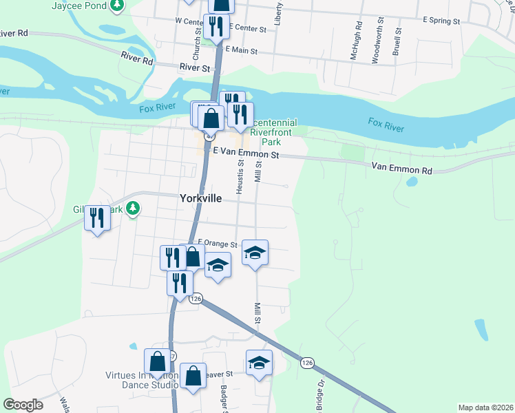 map of restaurants, bars, coffee shops, grocery stores, and more near in Yorkville