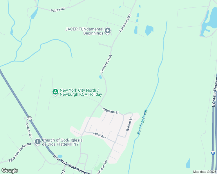 map of restaurants, bars, coffee shops, grocery stores, and more near 150 Freetown Highway in Wallkill