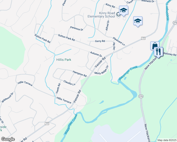 map of restaurants, bars, coffee shops, grocery stores, and more near 3 Sugar Maple Road in Poughkeepsie
