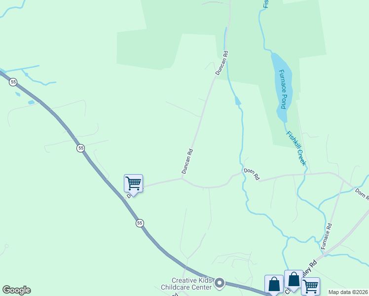 map of restaurants, bars, coffee shops, grocery stores, and more near 27 Duncan Road in Lagrangeville