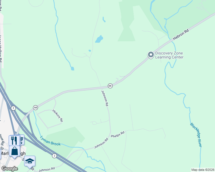 map of restaurants, bars, coffee shops, grocery stores, and more near 109 Hebron Road in Marlborough