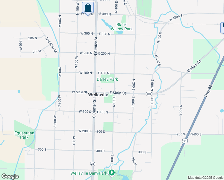 map of restaurants, bars, coffee shops, grocery stores, and more near 93 East Main Street in Wellsville