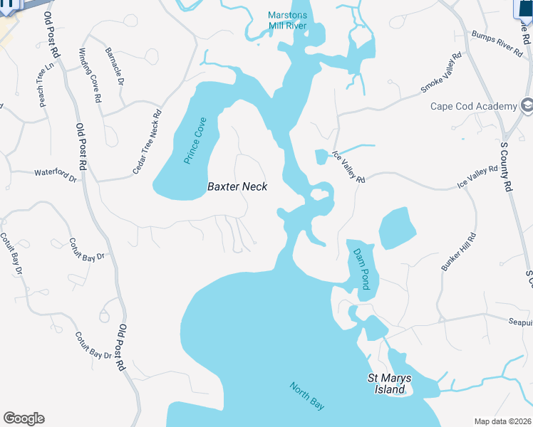 map of restaurants, bars, coffee shops, grocery stores, and more near 355 Baxter Neck Road in Barnstable
