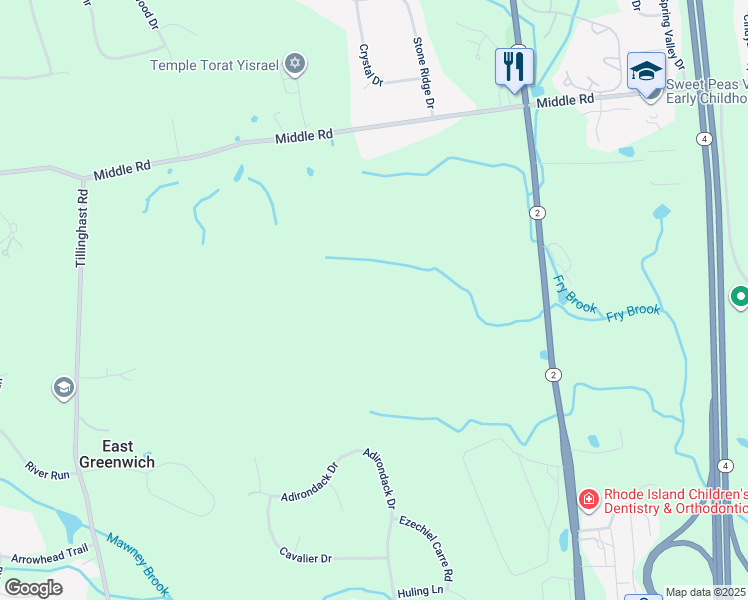 map of restaurants, bars, coffee shops, grocery stores, and more near in East Greenwich