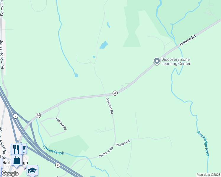 map of restaurants, bars, coffee shops, grocery stores, and more near 109 Hebron Road in Marlborough